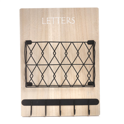 17 Stories Wall Organizer Key Rack with 5 Hooks Keychain Holder and